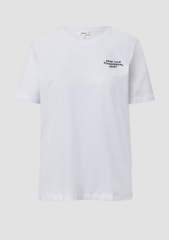 s.Oliver Baumwollshirt mit Front- und Backprint | Volksfest - weiß