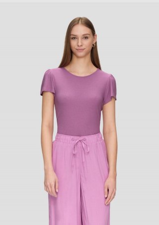 s.Oliver Antailliertes T-Shirt aus Modalmix - lavendel