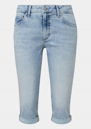 s.Oliver Capri-Jeans Catie / Mid Rise / Slim Leg / Ziernähte - blau