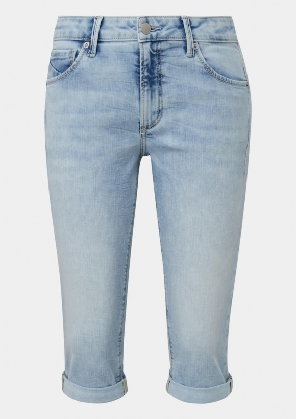 s.Oliver Capri-Jeans Catie / Mid Rise / Slim Leg / Ziernähte - blau