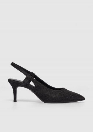 s.Oliver Glitter-Slingpumps - schwarz