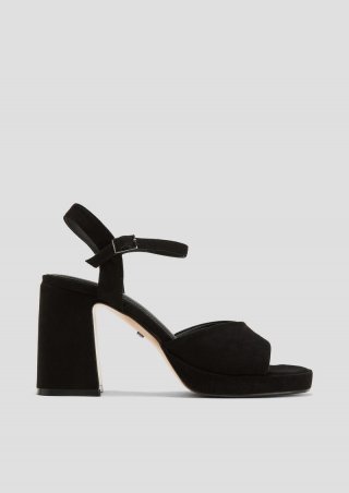 s.Oliver Sandalen mit Blockabsatz und Riemchen - schwarz