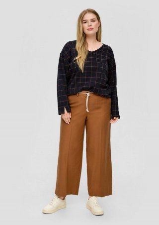 s.Oliver Regular: Twill-Hose aus Viskosemix - zimt