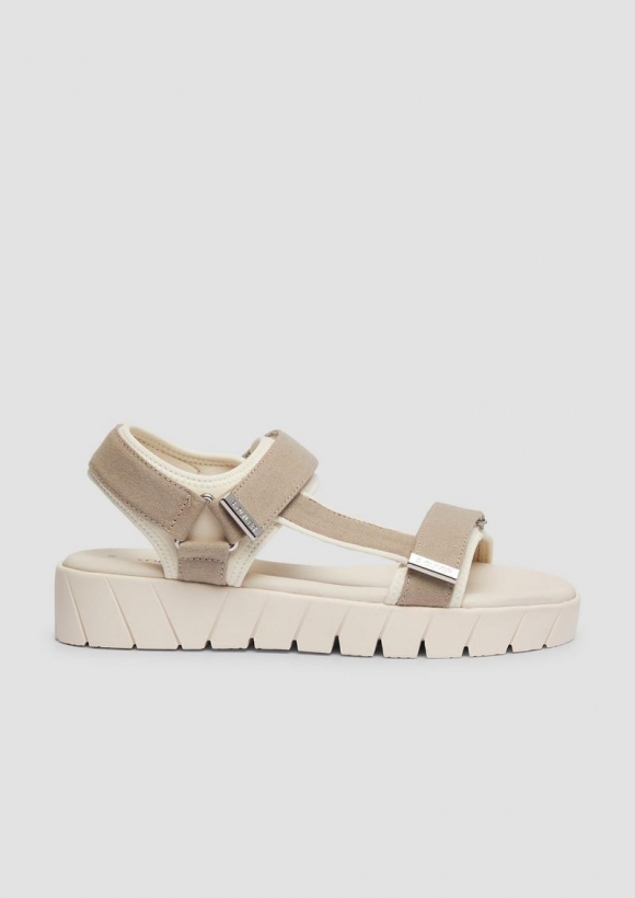 s.Oliver Plateausandalen mit Klettverschluss - beige