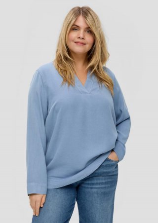 s.Oliver Lyocellbluse mit Tunika-Ausschnitt - blassblau