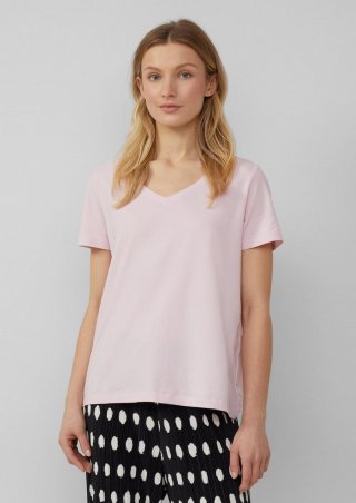 s.Oliver T-Shirt mit V-Ausschnitt - zartrosa