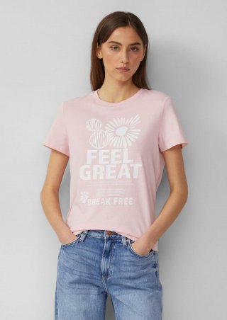 s.Oliver Baumwollshirt mit Frontprint - zartrosa