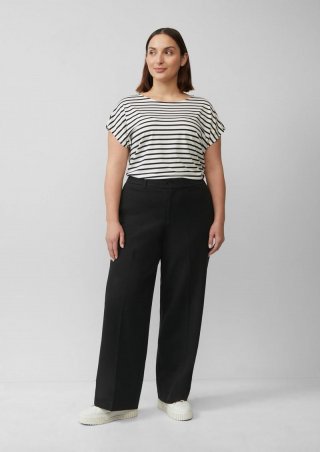 s.Oliver Hose aus Interlockjersey mit Wide Leg und Elastikbund - schwarz