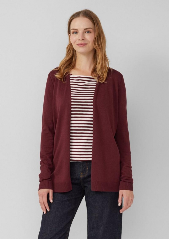 s.Oliver Cardigan aus Viskose-Baumwoll-Mix - bordeaux