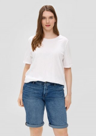 s.Oliver Bermuda-Jeans / Mid Rise / Slim Leg - blau