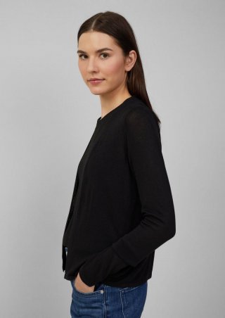 s.Oliver Leichte Strickjacke aus Viskose - schwarz
