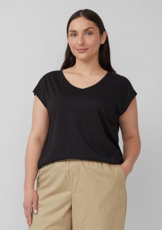 s.Oliver Ärmelloses Relaxed-Fit-Shirt mit Cut-out und Schleife - schwarz
