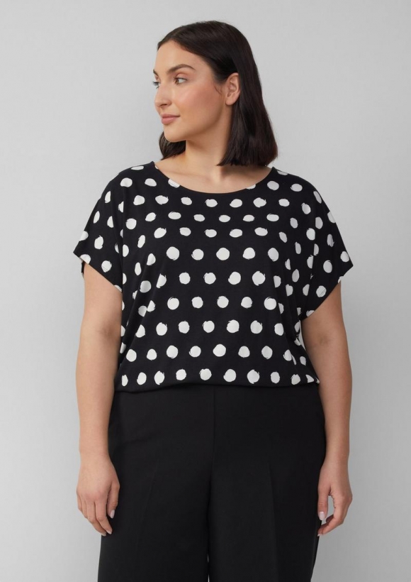s.Oliver T-Shirt aus Viskosemix im Relaxed Fit - schwarz