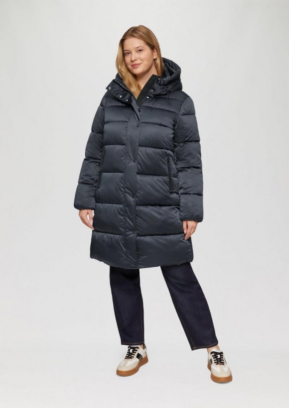 s.Oliver Puffermantel in Satin-Optik - navy