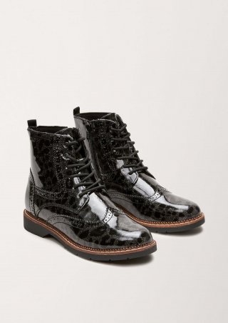 s.Oliver Boots in Lackleder-Optik - schwarz