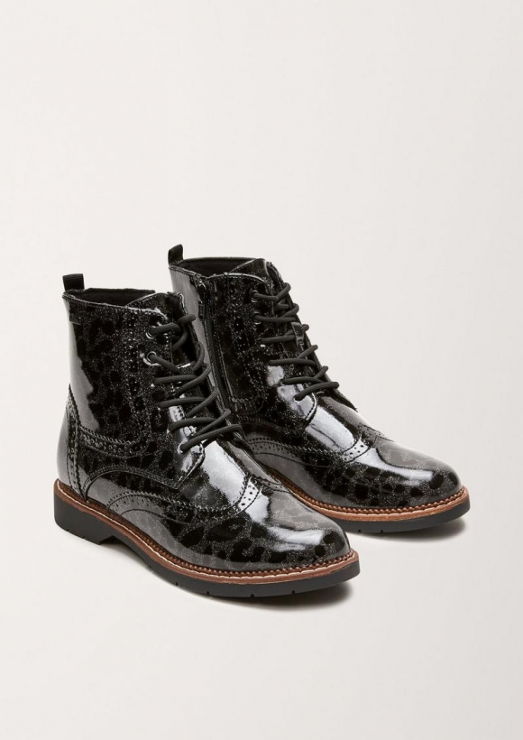 s.Oliver Boots in Lackleder-Optik - schwarz