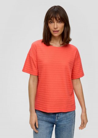 s.Oliver T-Shirt mit Musterstruktur - orange
