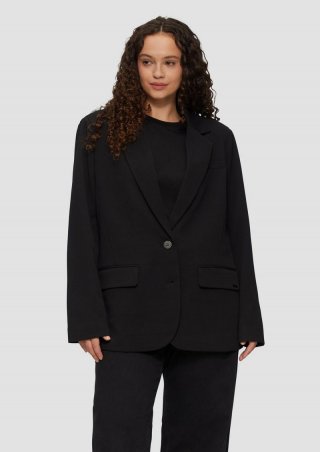 s.Oliver Blazer mit Revers und Pattentaschen - schwarz