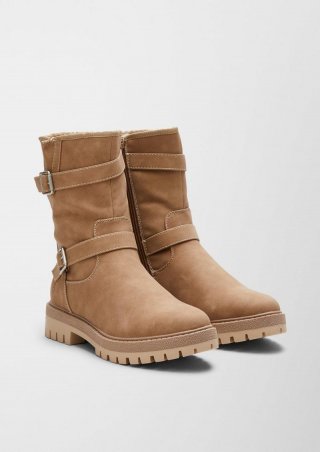 s.Oliver Winterstiefel mit Teddyplüsch - hellbraun