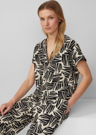 s.Oliver Strukturiertes Blusenshirt im Relaxed Fit - schwarz