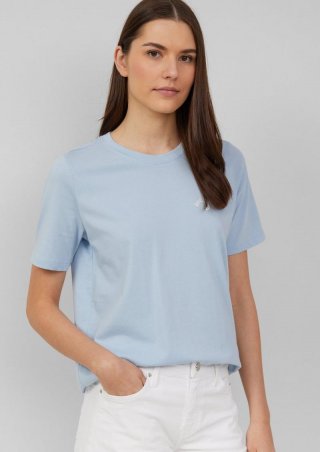 s.Oliver Jerseyshirt aus Baumwolle mit Stickerei - hellblau