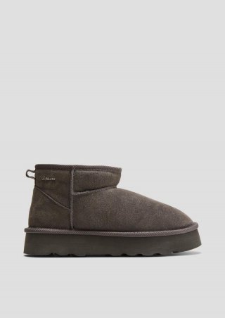 s.Oliver Stiefel mit Teddyplüsch-Futter - graphit