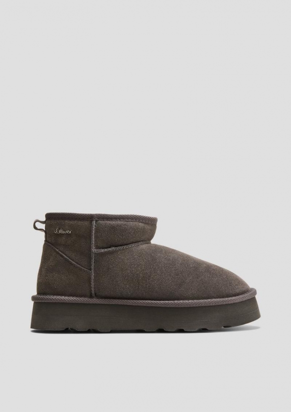 s.Oliver Stiefel mit Teddyplüsch-Futter - graphit