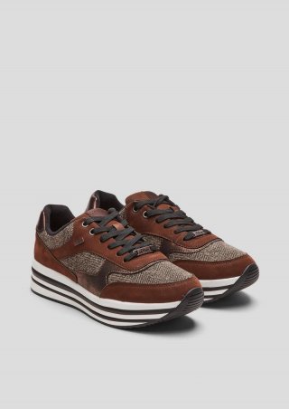 s.Oliver Sneaker im Fabricmix - dunkelbraun