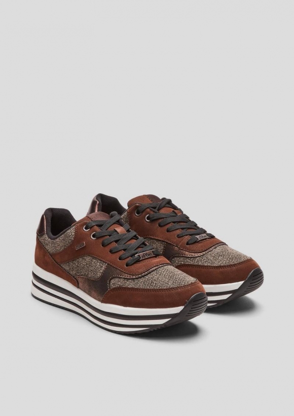 s.Oliver Sneaker im Fabricmix - dunkelbraun