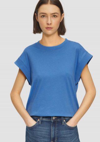 s.Oliver T-Shirt im Relaxed Fit mit überschnittenen Schultern - royalblau