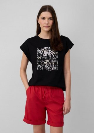 s.Oliver T-Shirt im Relaxed Fit mit Folienprint - schwarz