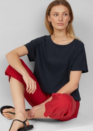 s.Oliver Baumwoll-T-Shirt im Relaxed Fit mit Raglanärmeln - schwarz