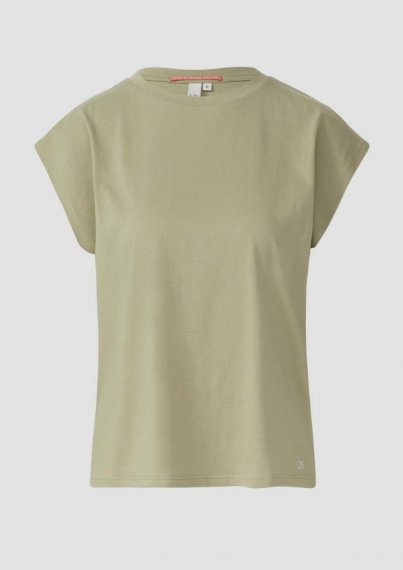 s.Oliver T-Shirt mit leicht überschnittenen Schultern - olivgrün