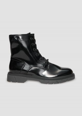 s.Oliver Stiefel mit Schnürung und Reißverschluss - schwarz