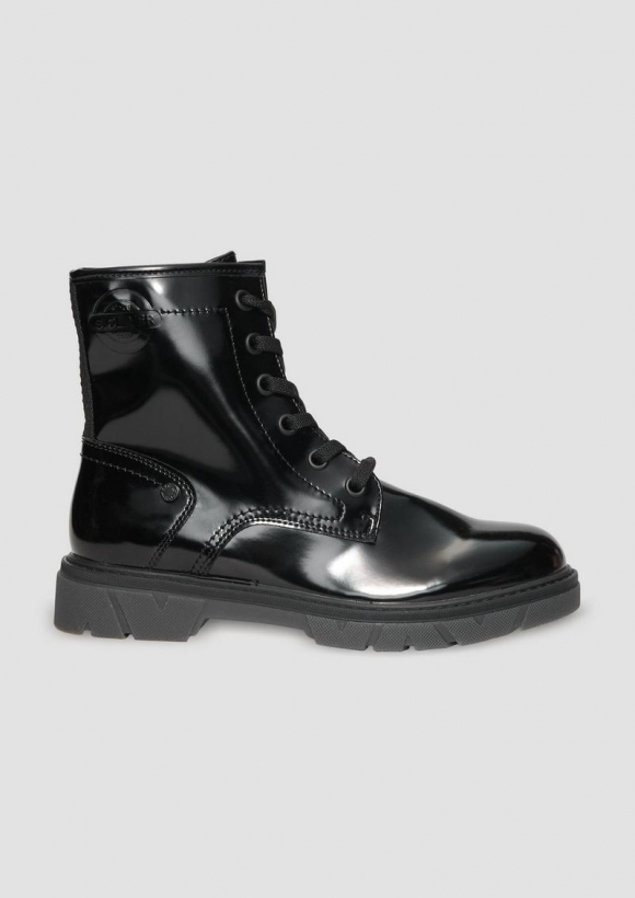s.Oliver Stiefel mit Schnürung und Reißverschluss - schwarz