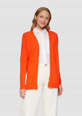 s.Oliver Offene Strickjacke aus Viskosemix - orange