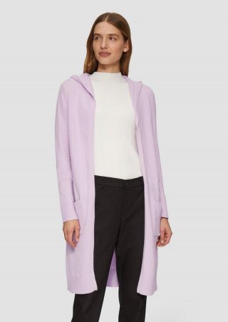 s.Oliver Long-Cardigan mit Kapuze - lavendel