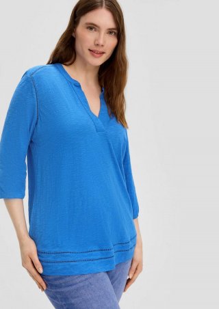 s.Oliver 3/4-Arm-Bluse aus Viskosestretch - royalblau
