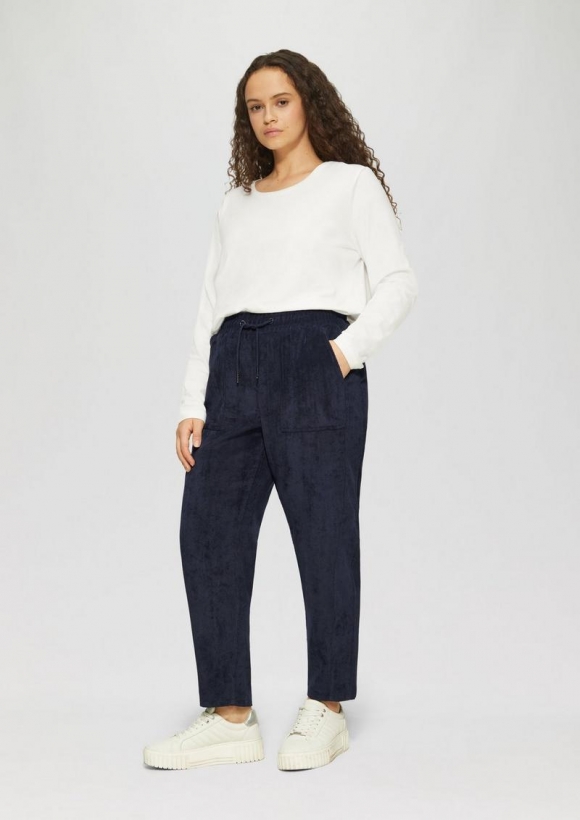 s.Oliver Jogpants aus Feincord mit Elastikbund - navy