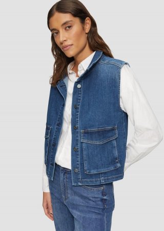 s.Oliver Jeansweste mit Stehkragen - blau
