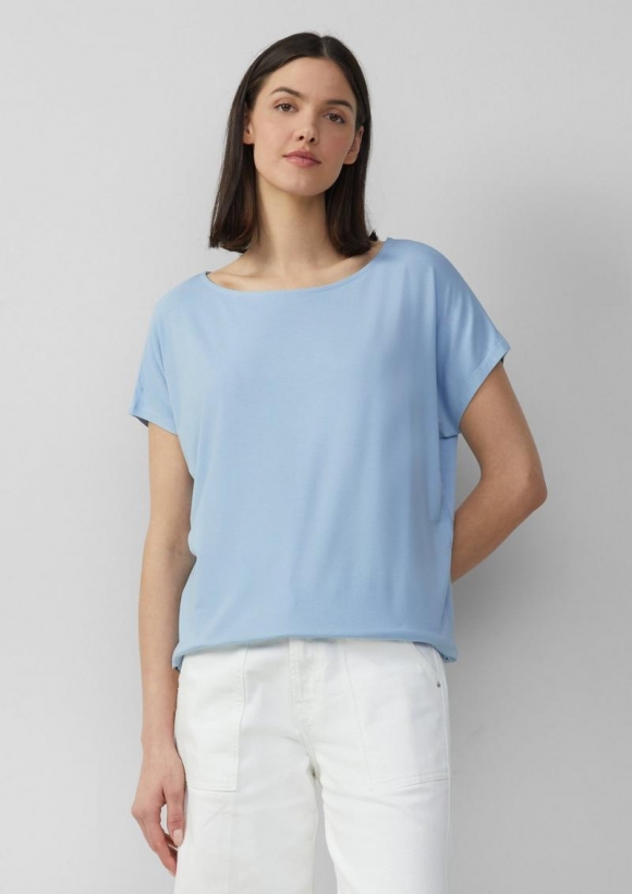s.Oliver Viskosemix-T-Shirt im Relaxed Fit - hellblau