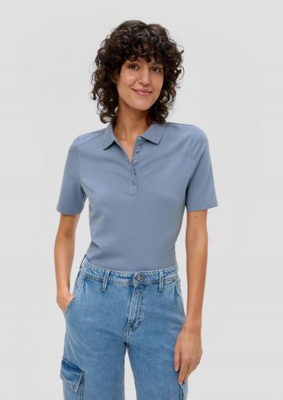 s.Oliver Poloshirt aus Baumwollstretch - blassblau