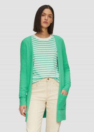 s.Oliver Strickjacke mit Rippbündchen - grün