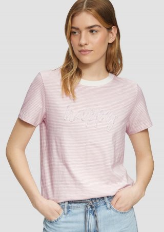 s.Oliver Streifenshirt mit Schmuckperlen - zartrosa