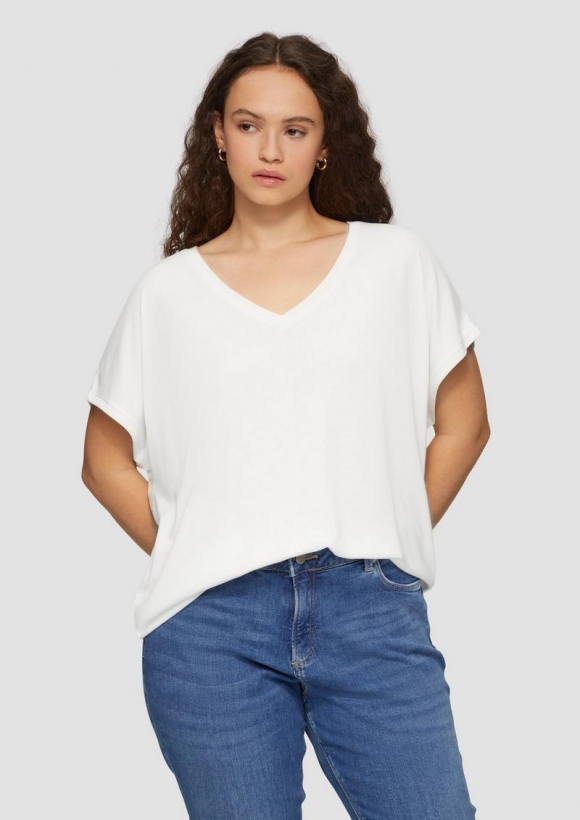 s.Oliver Longshirt aus Modalmix - ecru