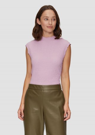 s.Oliver T-Shirt in Crêpe-Optik - lavendel