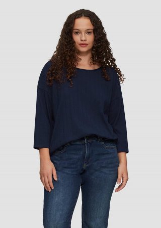 s.Oliver Shirt im Loose Fit mit Dreiviertelarm - tiefblau