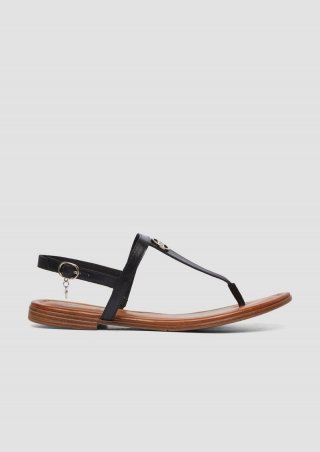 s.Oliver Zehentrenner-Sandalen aus Leder - schwarz