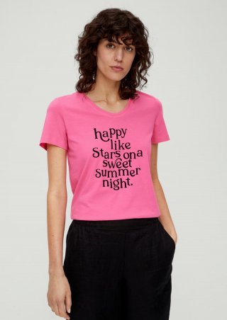 s.Oliver T-Shirt mit Statement-Print - pink