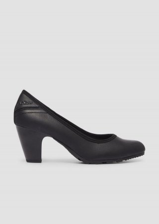 s.Oliver Pumps in Leder-Optik mit Logo-Prägung - schwarz